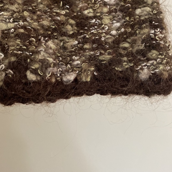 Vintage Boundary Waters brown womens open front knit sweater 34% mohair size M - Picture 5 of 9